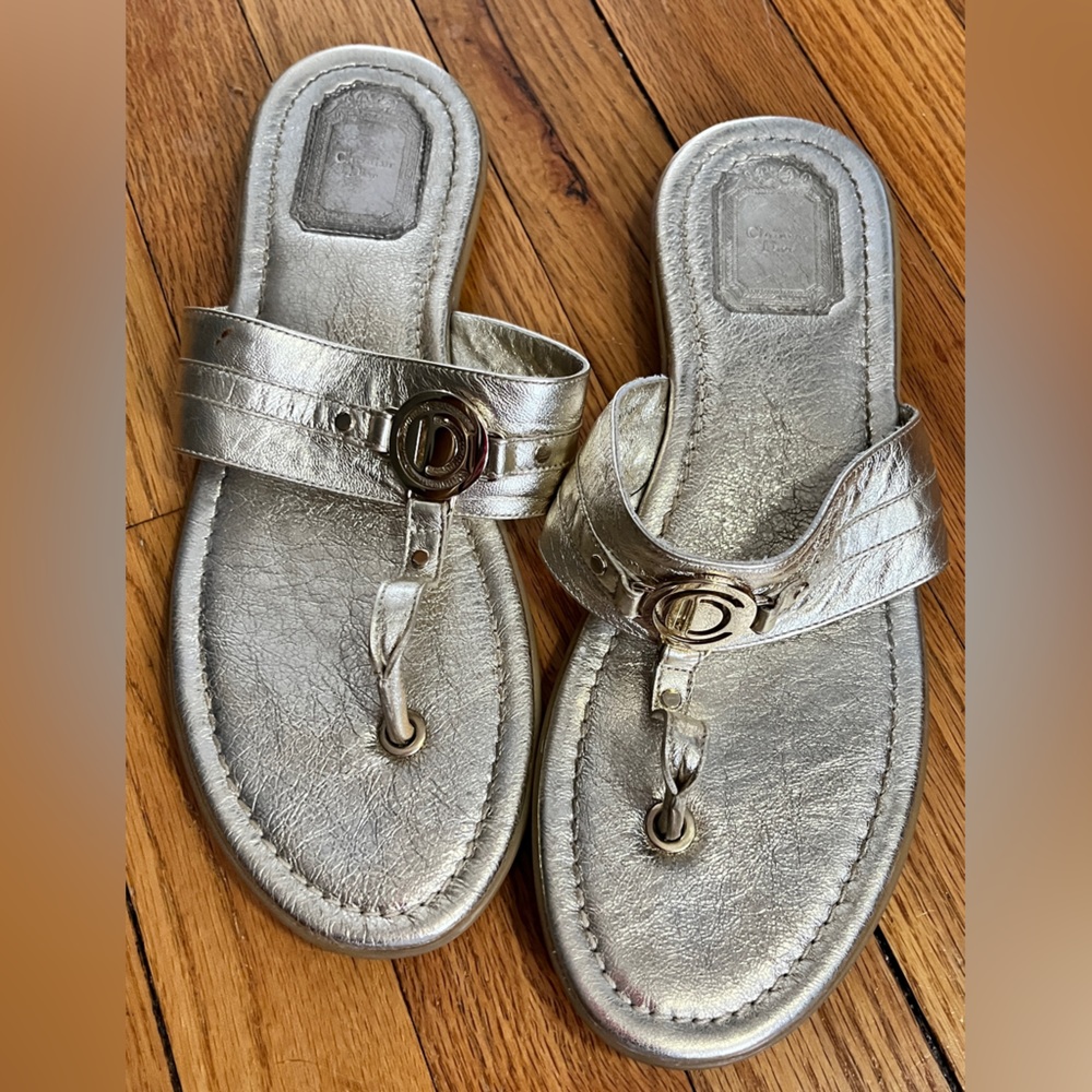 Christian Dior gold sandals. Size 9. - Picture 2 of 5